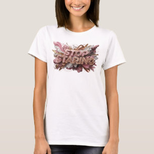 Knallroter STOP ANSTARREN Druck T-Shirt