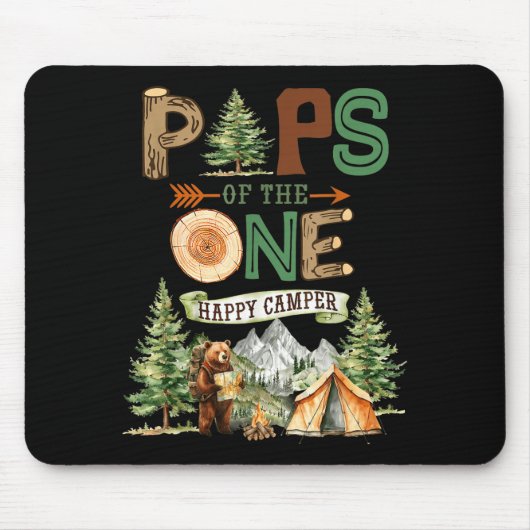 Knalltöne des einen glücklichen Camper 1. Geburtst Mousepad (Vorne)