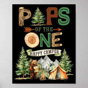 Knalltöne des einen glücklichen Camper 1. Geburtst Poster