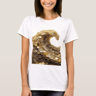 Knappes Silber GOLDENE WELLE DES EINKOMMENS T-Shirt