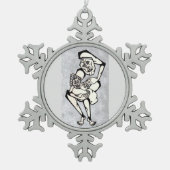 KNASH Madonna und Kind Schneeflocken Zinn-Ornament (Vorderseite)