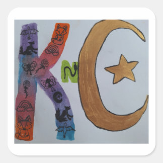 KnC-Logo-Aufkleber Quadratischer Aufkleber