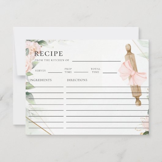 Knead Liebe Rosa Blumenmuster Brautparty Rezept Ka Mitteilungskarte (Vorderseite)