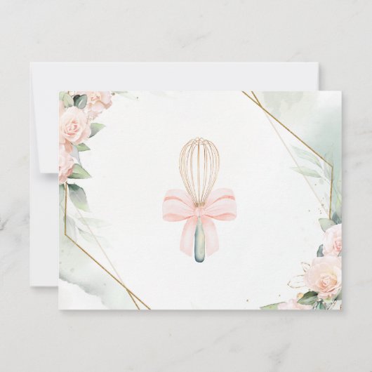 Knead Liebe Rosa Blumenmuster Brautparty Rezept Ka Mitteilungskarte (Rückseite)