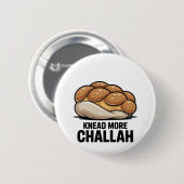 Knead more Challah Juden Backen Button (Vorne & Hinten)