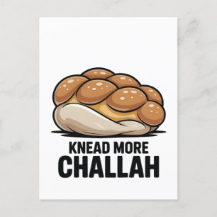 Knead more Challah Juden Backen Feiertagspostkarte