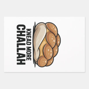 Knead more Challah Juden Backen Geschenkpapier Set
