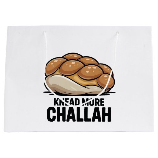 Knead more Challah Juden Backen Große Geschenktüte (Vorderseite)