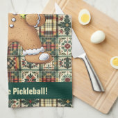 Knead More Pickleball - benutzerdefinierter Text Geschirrtuch (Viertel Falte)