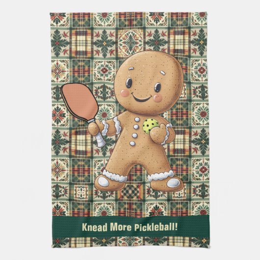 Knead More Pickleball - benutzerdefinierter Text Geschirrtuch (Vertikal)
