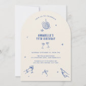 Knechte handgezeichnete Arche Geburtstagsgetränke  Einladung (Rückseite)