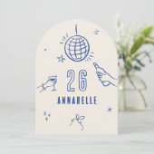 Knechte handgezeichnete Arche Geburtstagsgetränke  Einladung (Stehend Vorderseite)