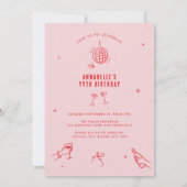 Knechte handgezeichnete Arche Geburtstagsgetränke Einladung (Rückseite)