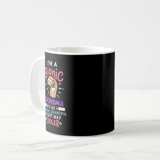 Knee Replacement Bionic Grandma After Surgery Gift Kaffeetasse (Vorderseite Links)