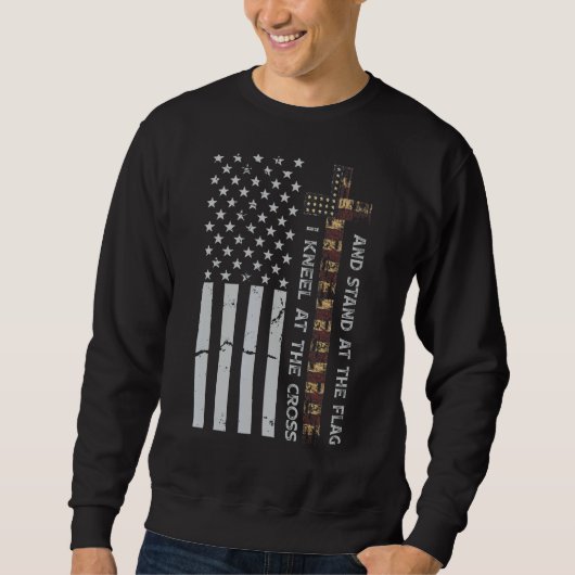 Kneel auf Kreuz & Stand an der Fahne US Patriot Sweatshirt (Vorderseite)