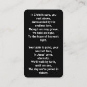 Kneel bei Cross Ocean Sunset Beerdigung Gebetskart Visitenkarte (Rückseite)