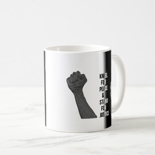 Kneel für Frieden und Stand der Gerechtigkeit Kaffeetasse (VorderseiteRechts)