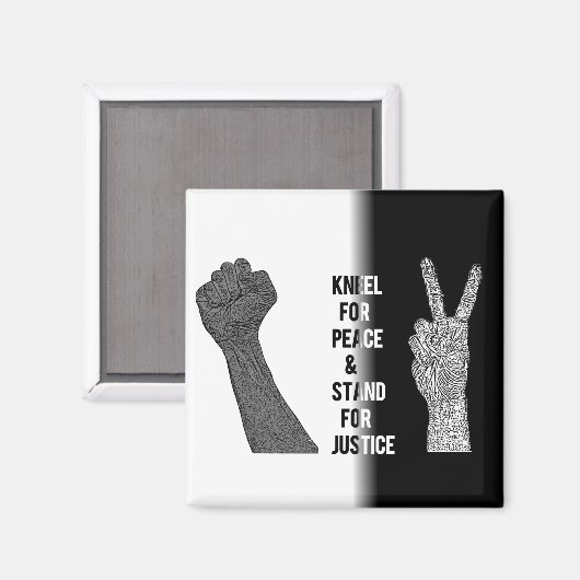 Kneel für Frieden und Stand der Gerechtigkeit Magnet (Vorderseite/Rückseite)