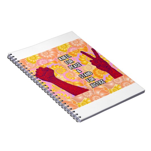 Kneel für Frieden und Stand für Gerechtigkeit ( V2 Notizblock (Rechte Seite)