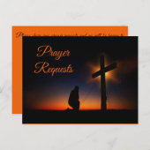 Kneeling am Kreuz für Gebetsanfragen Postkarte (Vorne/Hinten)