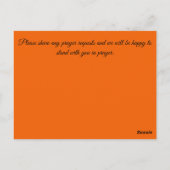 Kneeling am Kreuz für Gebetsanfragen Postkarte (Rückseite)