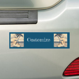 Kneeling Blonde Bikini Modell Thunder_Cove Autoaufkleber