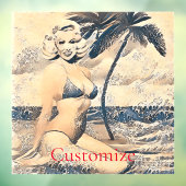 Kneeling Blonde Bikini Modell Thunder_Cove Fensteraufkleber (Blatt 3)