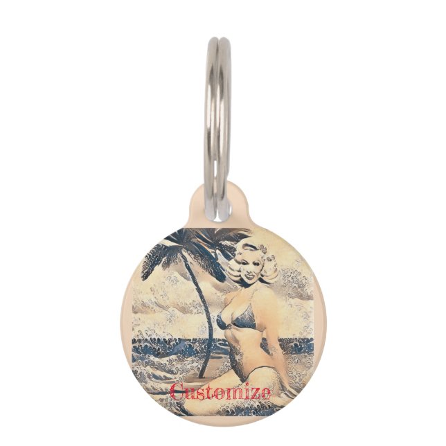 Kneeling Blonde Bikini Modell Thunder_Cove Haustiermarke (Vorderseite)