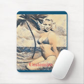 Kneeling Blonde Bikini Modell Thunder_Cove Mousepad (Mit Mouse)