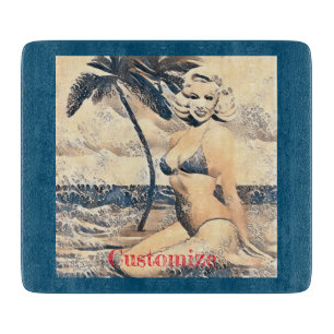 Kneeling Blonde Bikini Modell Thunder_Cove Schneidebrett