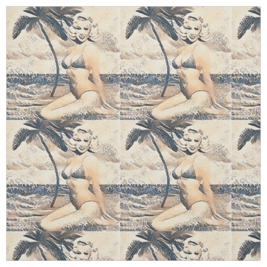 Kneeling Blonde Bikini Modell Thunder_Cove Stoff (Muster)