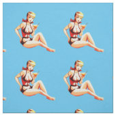 Kneeling Blonde Bikini Modell Thunder_Cove Stoff (Muster)