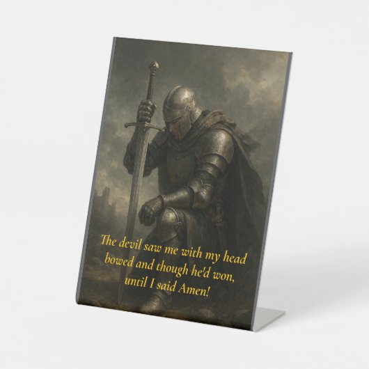 Kneeling Knight Sockelschild (Vorderseite)