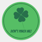 Kneif mich nicht St. Patricks Day Aufkleber (Vorderseite)