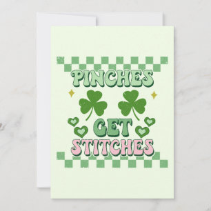 Kneifen bekommen Stiche Lustiger St. Patrick's Day Feiertagskarte