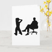 KNELING FRAU & MAN saß IN KINKY-KARTEN-STUHL Karte (Gelbe Blume)