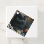 Knetbegleiter Black Kitten mit Garn Geschenkanhänger (Beispiel)