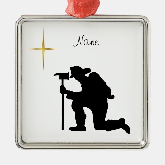 Kneten Fireman Silhouette Weihnachtsschmuck (Vorne)
