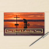 Kneten Gebet Orange Sunset Kirche Pastor Visitenkarte