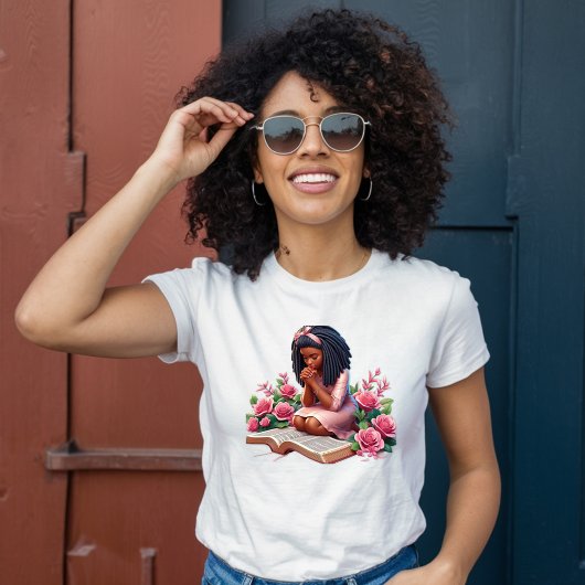 Kneten im Gebet - Rosa Flora - Afrikanischer Ameri Große Größe T-Shirt