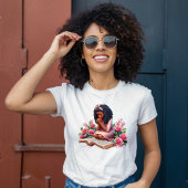 Kneten im Gebet - Rosa Flora - Afrikanischer Ameri T-Shirt