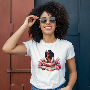 Kneten im Gebet - Rosa Flora - Afrikanischer Ameri T-Shirt