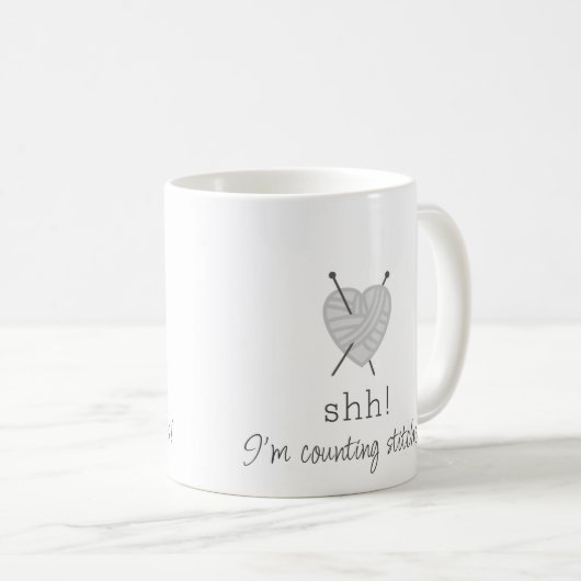 Knetend Shh! Ich zähle Nähte mit lustiger Tasse (VorderseiteRechts)