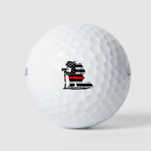 Knetende Feuerwehrmann-rote Linie Golfball