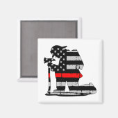 Knetende Feuerwehrmann-rote Linie Magnet (Vorderseite/Rückseite)