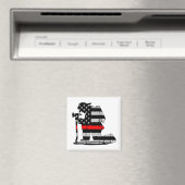 Knetende Feuerwehrmann-rote Linie Magnet (In Situ (Geschirrspüler))