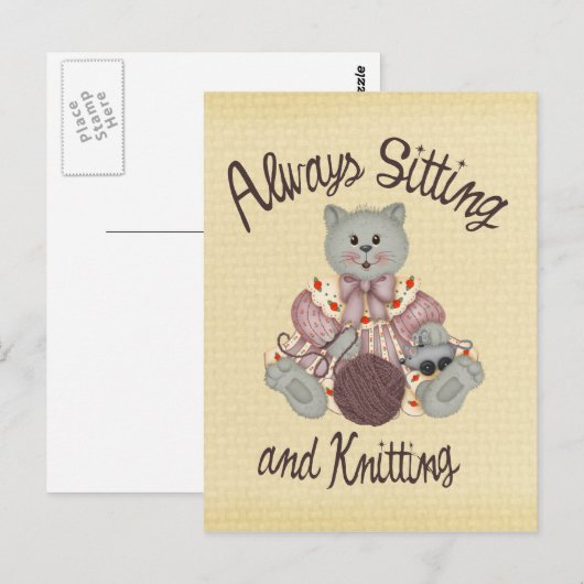 Knetkatze Postkarte (Vorne/Hinten)