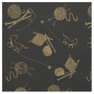 Knetkatzen mit Garnnnadeln Stoff