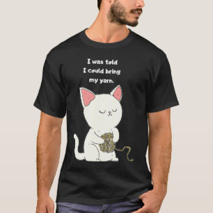 Knetkatzengarn Niedliches Kätzchen Nähkreuz T-Shirt