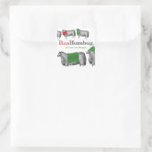 Knetköpfe Weihnachtsschaf mit Decke Schal Quadratischer Aufkleber (Tasche)